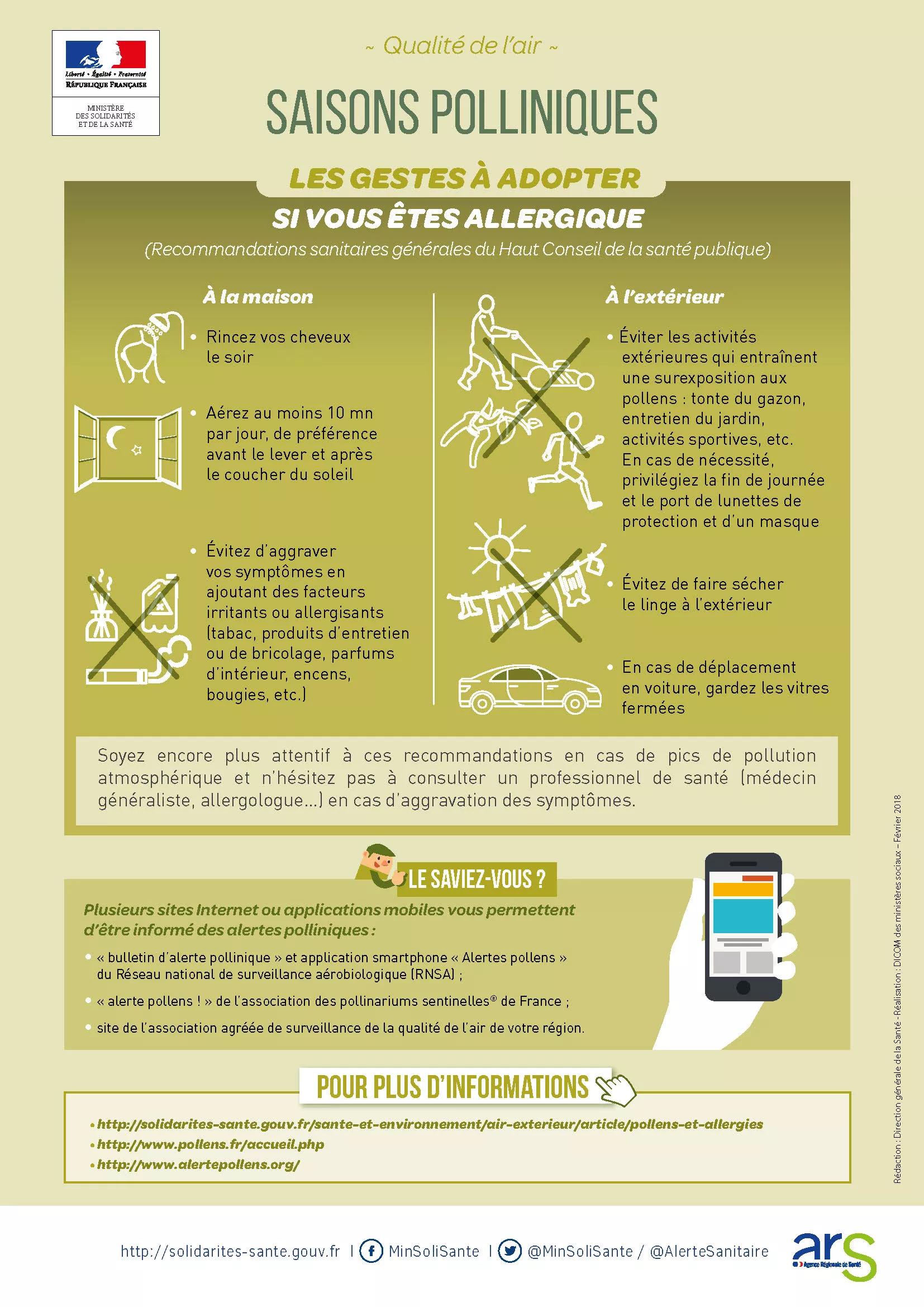infographie pollens geste à adopter